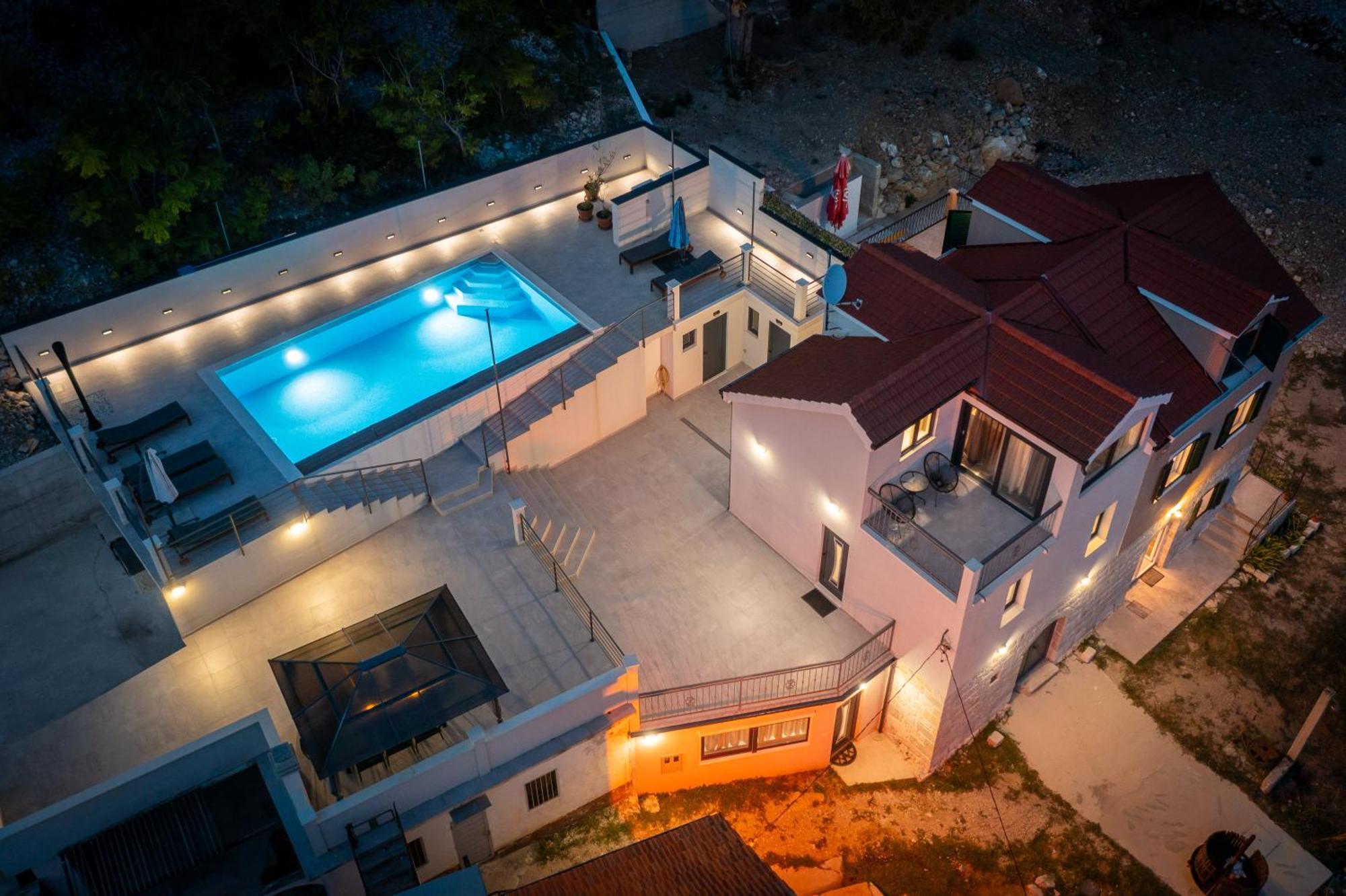 Xxl Villa Vista - Heated Pool Lokva Rogoznica Bagian luar foto